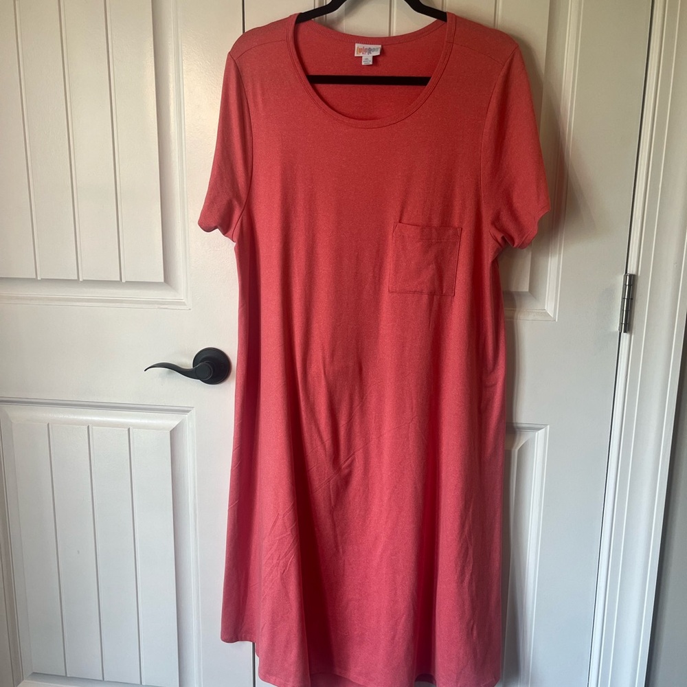 LuLaRoe Coral Carly Tee Dress